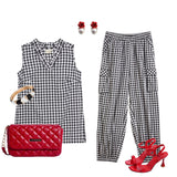 Style your Black & White check cord set