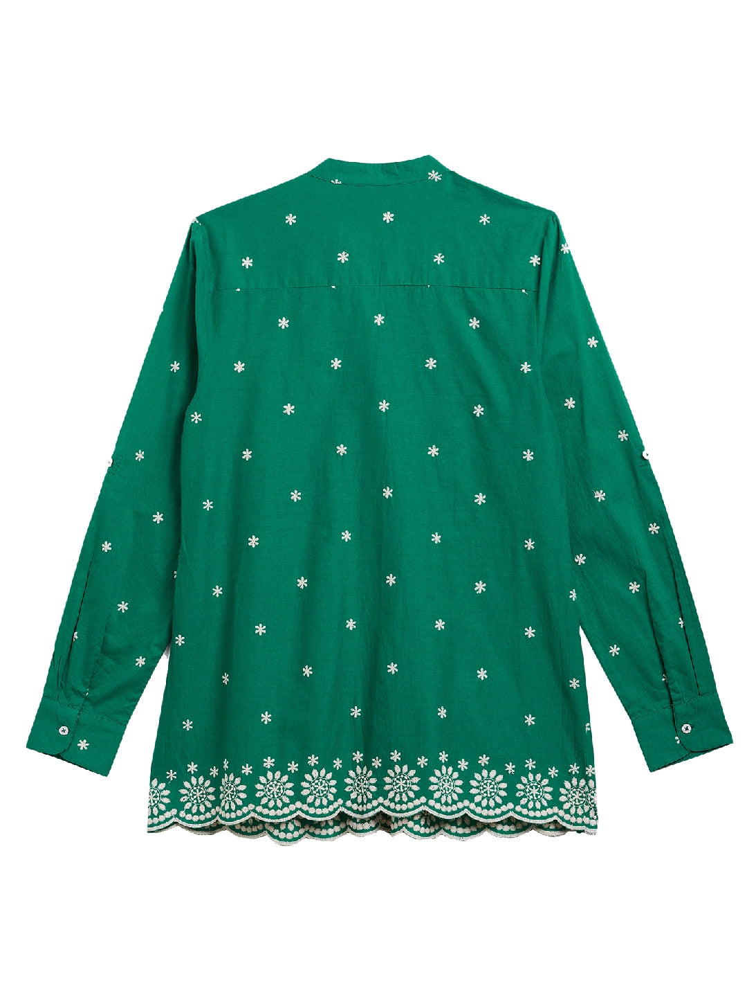LONG SLEEVE PINTUCK EMBROIDERY TOP