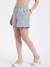 PULLON LINEN SHORTS WITH POCKETS