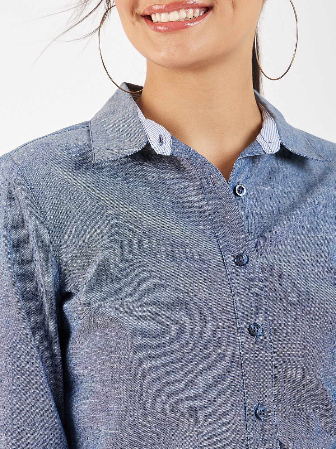 BUTTON DOWN SHIRT WITH CONTRAST TRIM