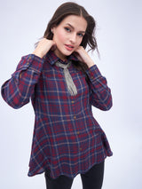 BUTTON DOWN PEPLUM SHIRT