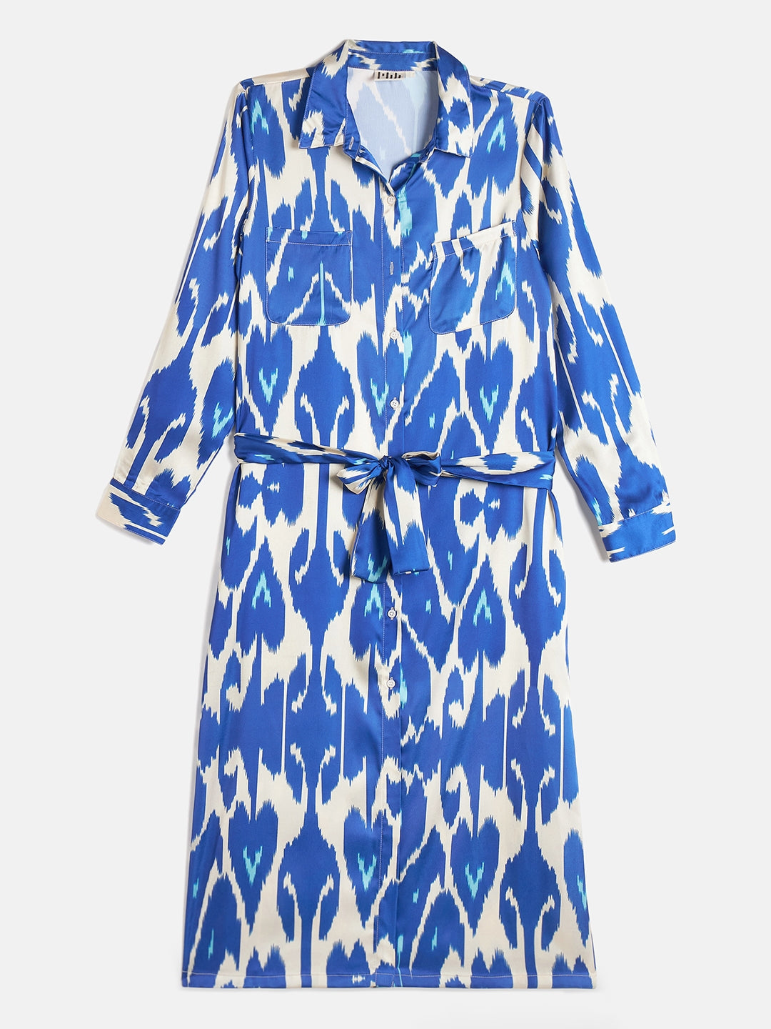IKAT PRINTED SHIRTDRESS WITH PATCH POCKETS