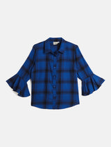 PLAID FLARE CUFF SHIRT