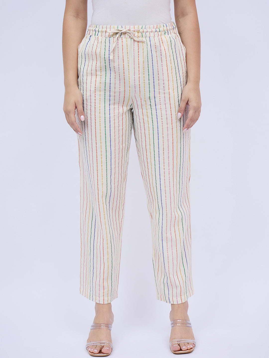 MULTI SHINE STRIPE PANTS