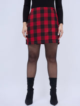 WRAP AROUND PLAID SKIRT