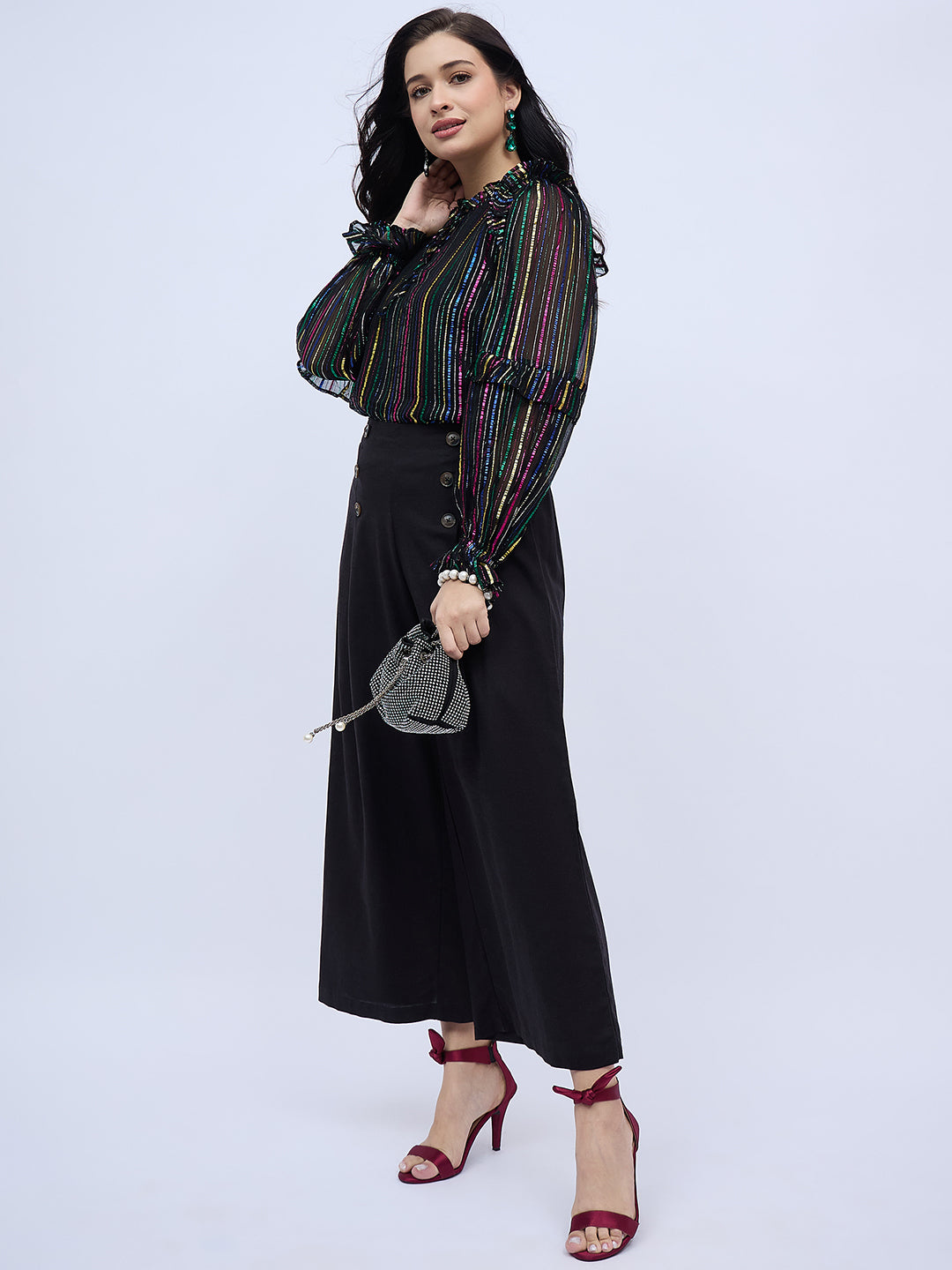 BUTTON DETAIL LOOSE PANTS