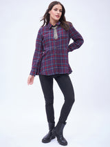 BUTTON DOWN PEPLUM SHIRT