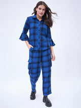 PLAID FLARE CUFF SHIRT