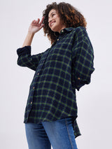 PLAID OVERSIZE BUTTON DOWN SHIRT