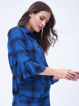 PLAID FLARE CUFF SHIRT
