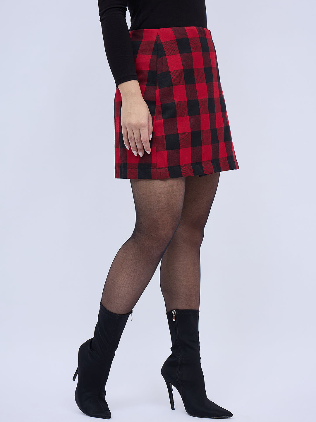 WRAP AROUND PLAID SKIRT