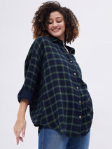 PLAID OVERSIZE BUTTON DOWN SHIRT