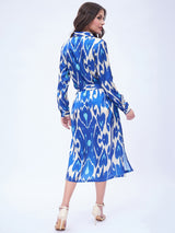 IKAT PRINTED SHIRTDRESS WITH PATCH POCKETS