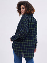PLAID OVERSIZE BUTTON DOWN SHIRT
