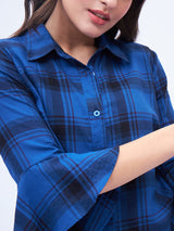 PLAID FLARE CUFF SHIRT