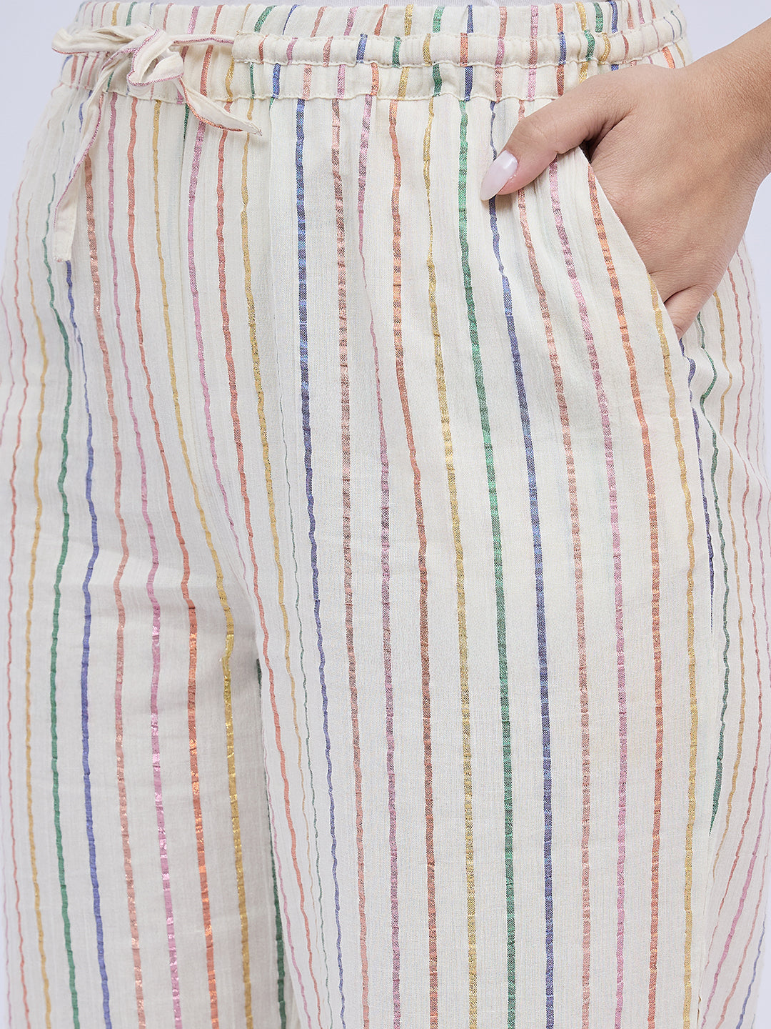 MULTI SHINE STRIPE PANTS