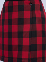 WRAP AROUND PLAID SKIRT