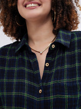 PLAID OVERSIZE BUTTON DOWN SHIRT