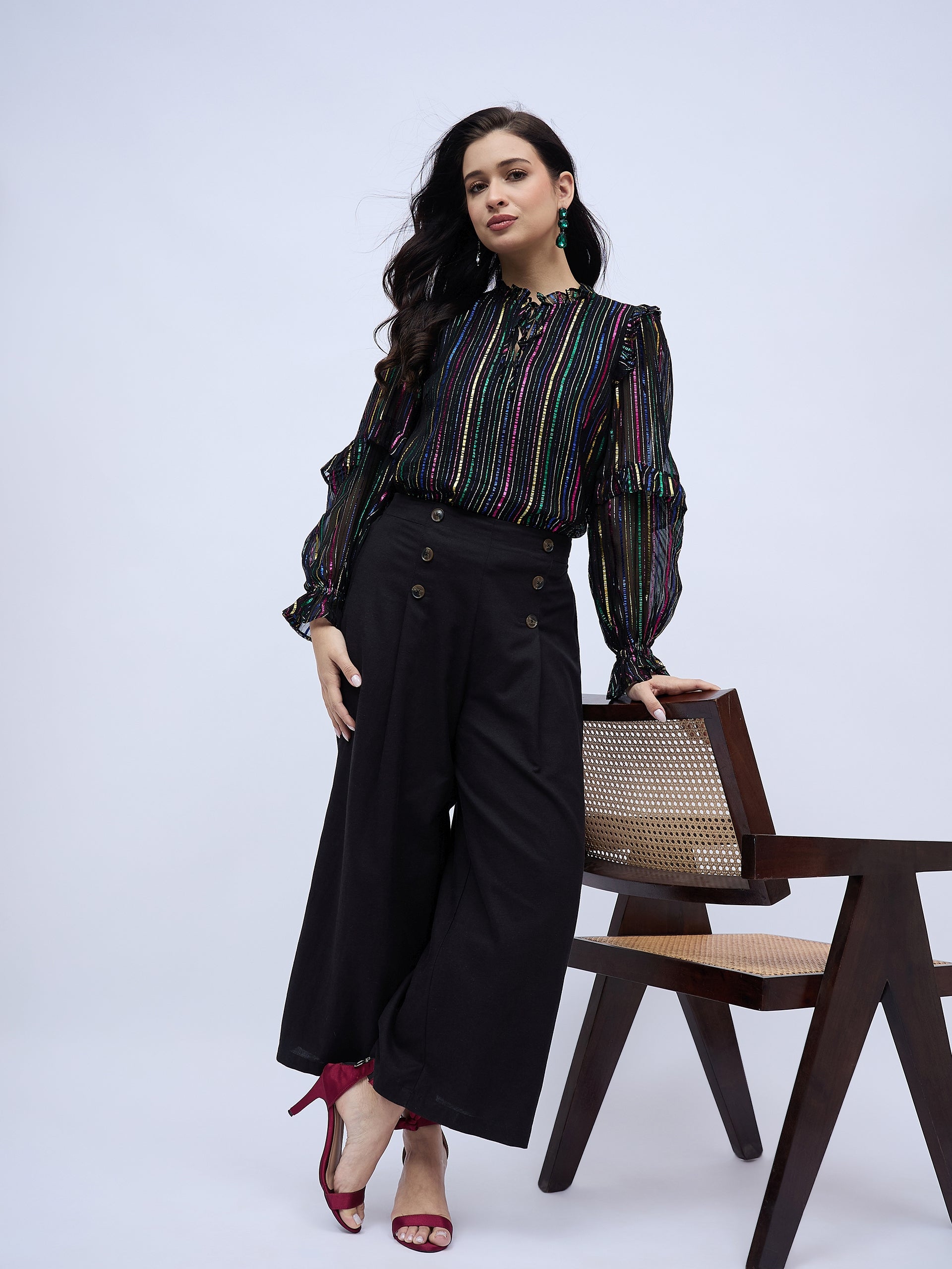 BUTTON DETAIL LOOSE PANTS