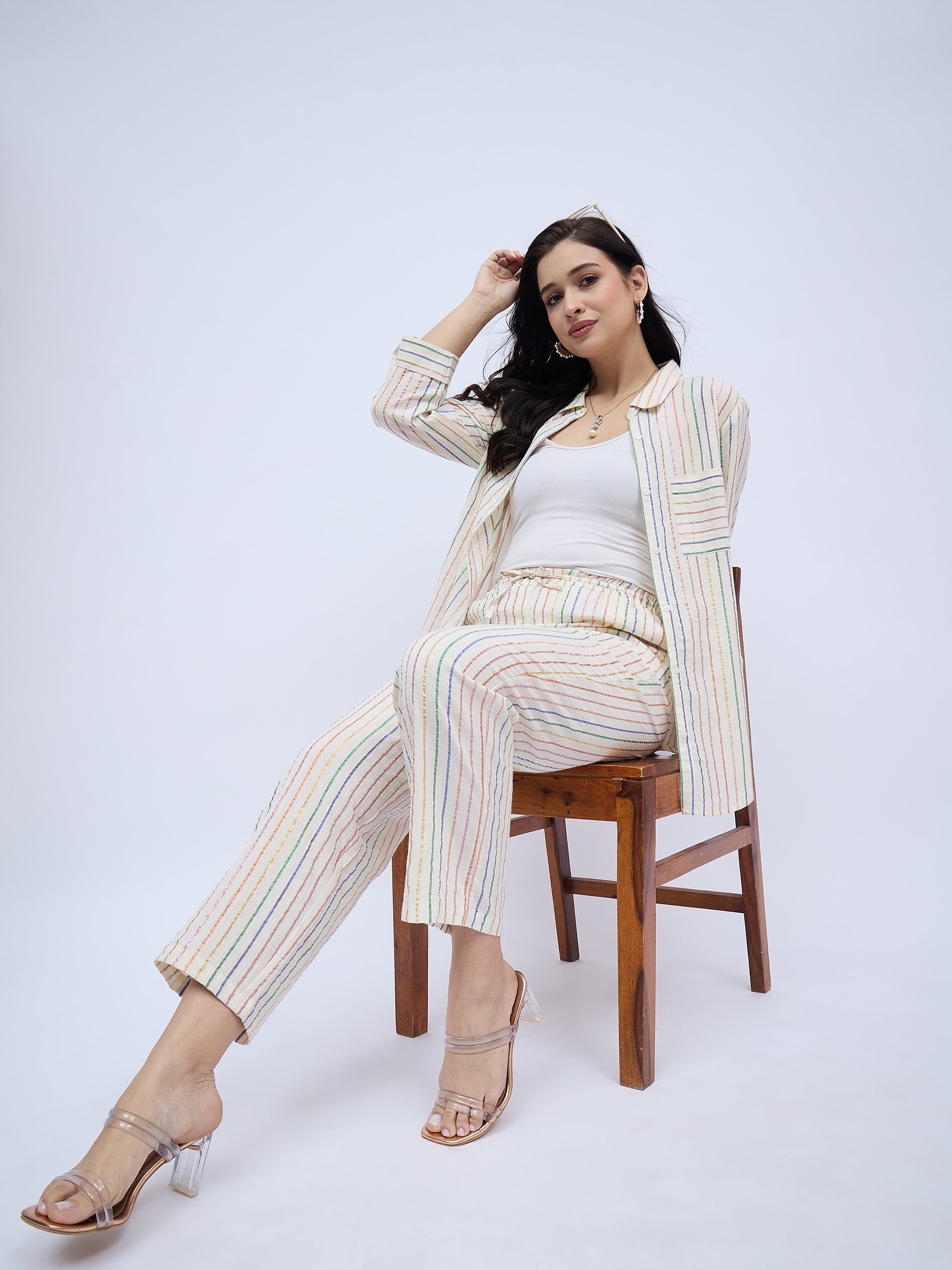 MULTI STRIPE  BUTTON DOWN SHIRT