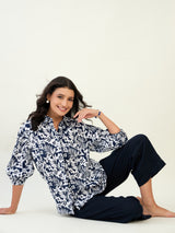 LACE TRIM LINEN PANTS