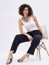 CONTRAST PIPING COMFY PANTS