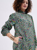 RUFFLE DETAIL FLARE BOTTOM DRESS
