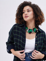 PLAID OVERSIZE BUTTON DOWN SHIRT