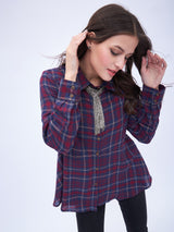 BUTTON DOWN PEPLUM SHIRT