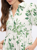 PUFF SLEEVES 3/TIER LONG DRESS