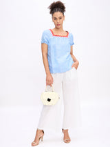 CROTCHET TRIM KNOT TOP