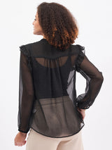 RUFFLE DETAIL PLEASENT TOP