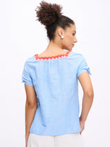 CROTCHET TRIM KNOT TOP