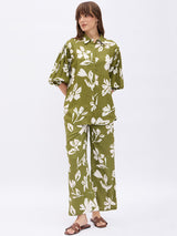 PUFFED SLEEVES BUTTON DOWN CORD SET