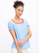 CROTCHET TRIM KNOT TOP
