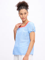 CROTCHET TRIM KNOT TOP