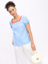 CROTCHET TRIM KNOT TOP