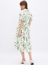 PUFF SLEEVES 3/TIER LONG DRESS