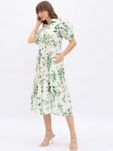 PUFF SLEEVES 3/TIER LONG DRESS