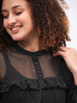 RUFFLE DETAIL PLEASENT TOP