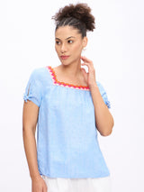 CROTCHET TRIM KNOT TOP