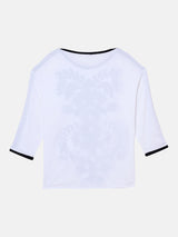 CONTRAST EMBROIDERY TEE