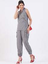 GINGHAM JOGGER PANTS