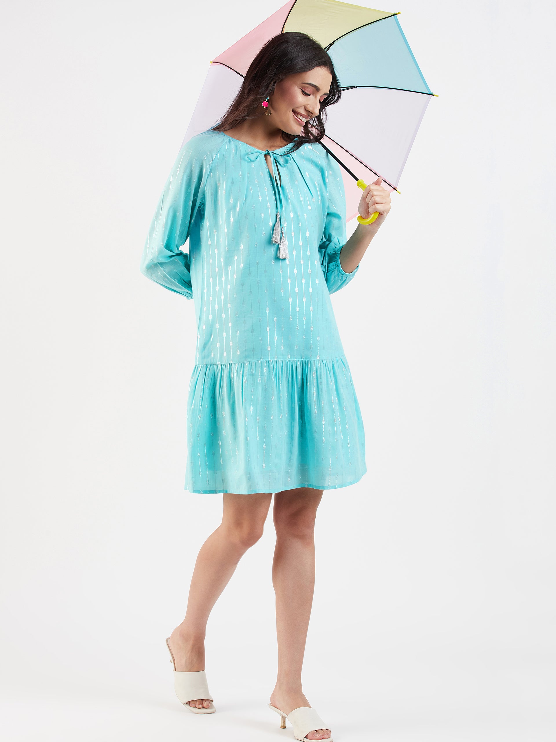 RAGLAN SLEEVE PEASANT DRESS