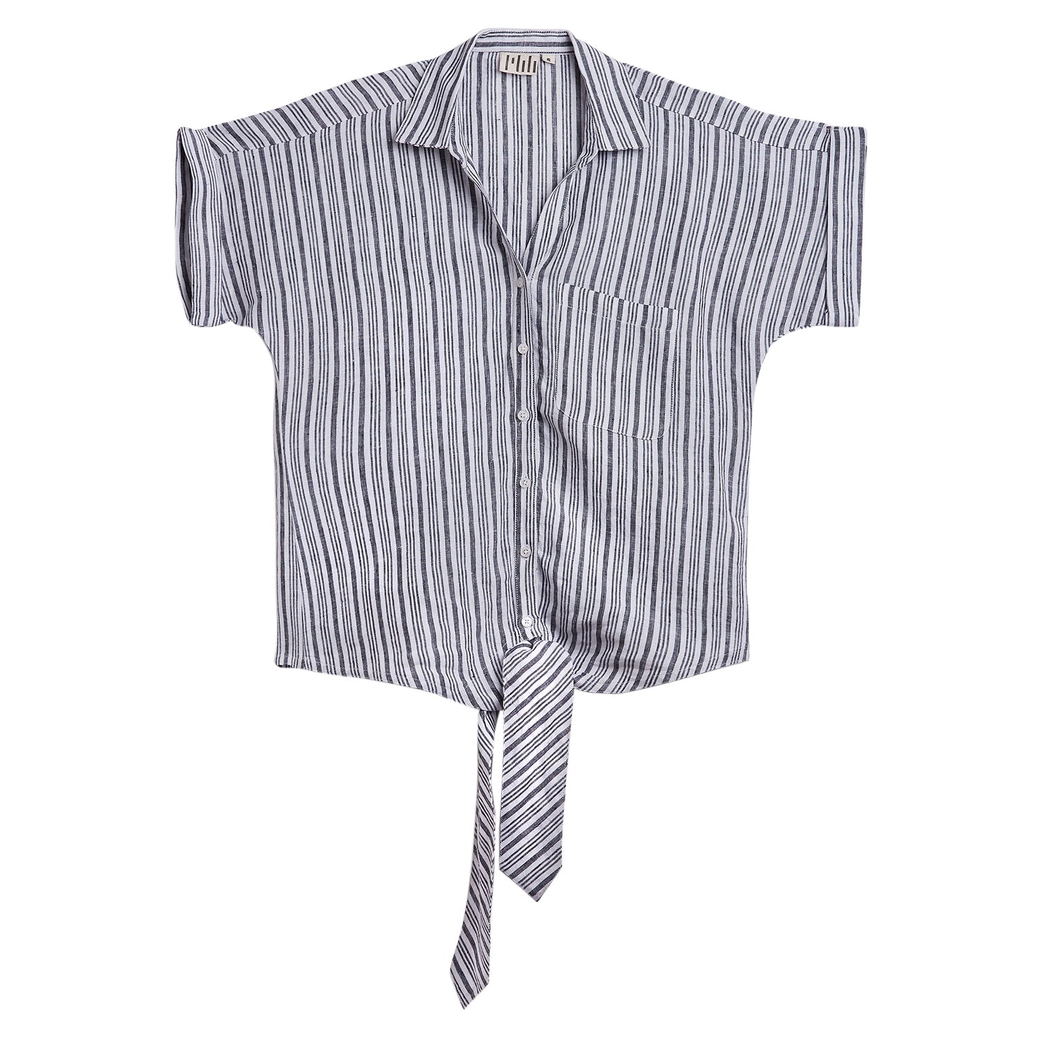 PIN STRIPE KNOTTED SHIRT