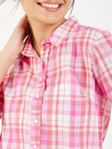 COTTON GAUZE CHECK SHIRT