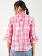 COTTON GAUZE CHECK SHIRT