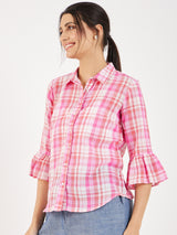 COTTON GAUZE CHECK SHIRT