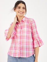 COTTON GAUZE CHECK SHIRT