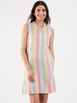 STRIPE RUFFLE DRESS